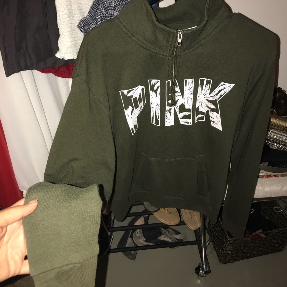 PINK zip up pull over